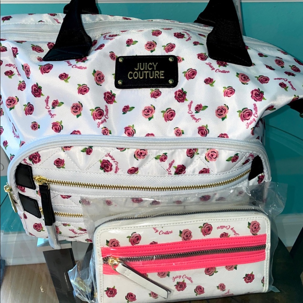 Juicy Couture white Disty Rose Neon NWT